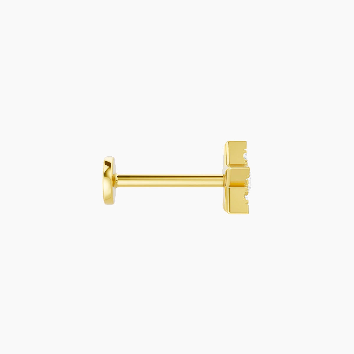 Asteria | Piercing Étoile Diamant Or Jaune 18k Hypoallergénique 5.6 mm 8 mm