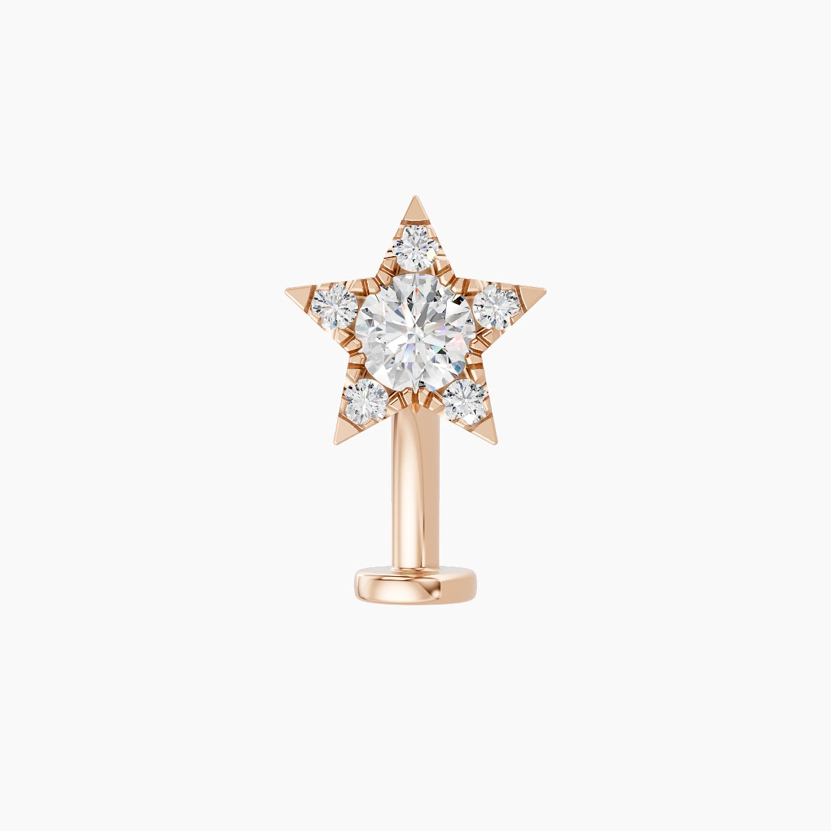 Asteria | 18k Rose Gold 7.4 mm 10 mm Star Diamond Floating Navel Piercing
