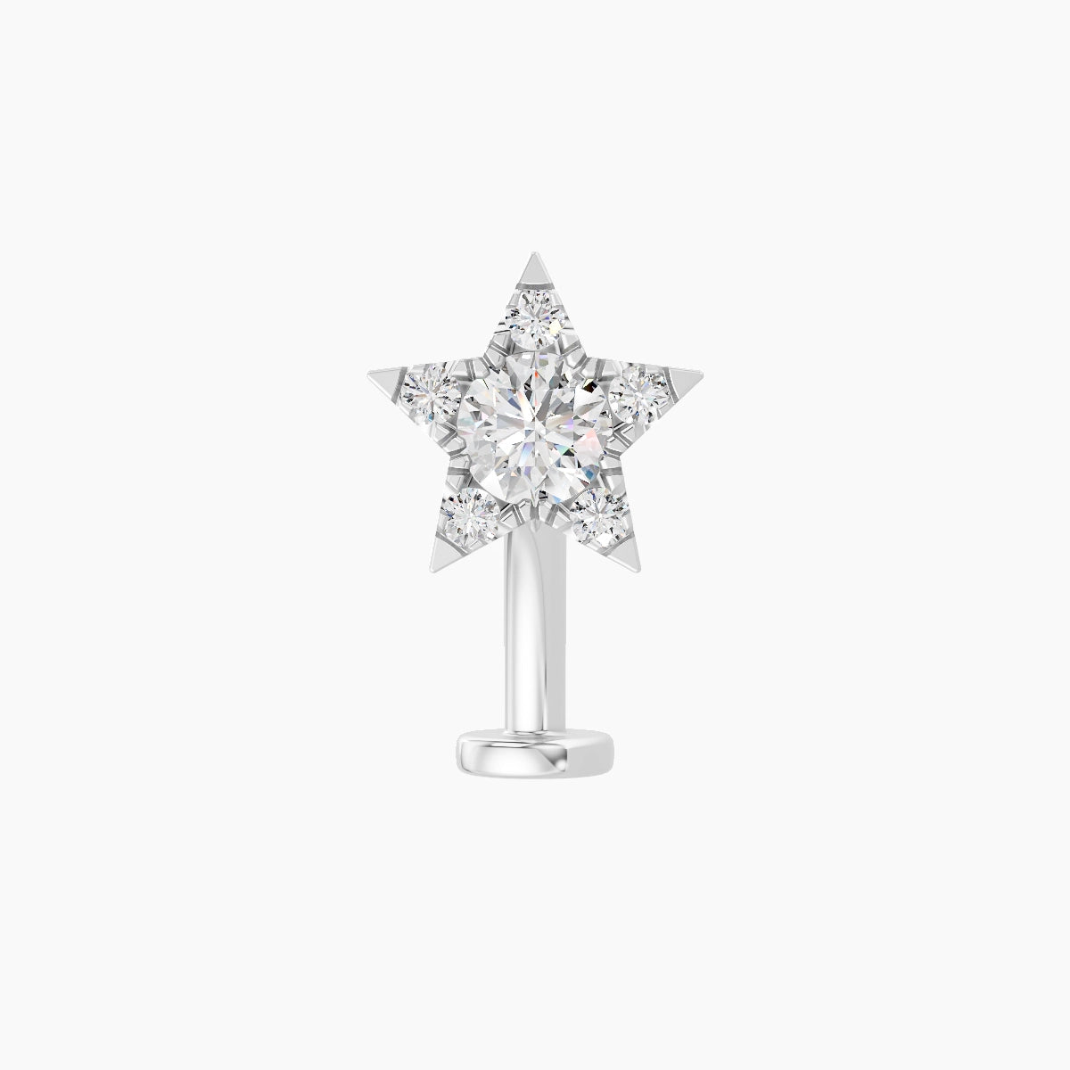 Asteria | 18k White Gold 7.4 mm 10 mm Star Diamond Floating Navel Piercing