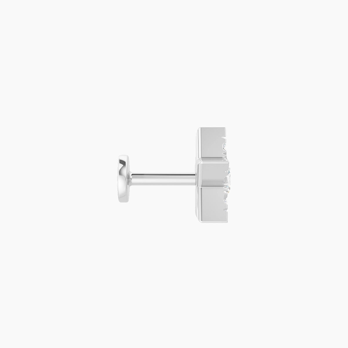 Asteria | Piercing Étoile Diamant Or Blanc 18k Hypoallergénique 7.4 mm 5 mm