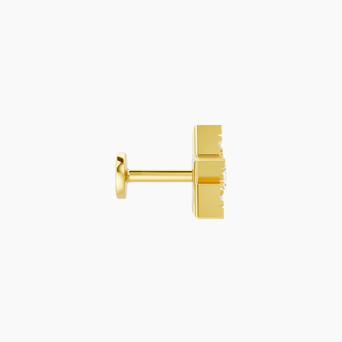 Asteria | Piercing Étoile Diamant Or Jaune 18k Hypoallergénique 7.4 mm 5 mm