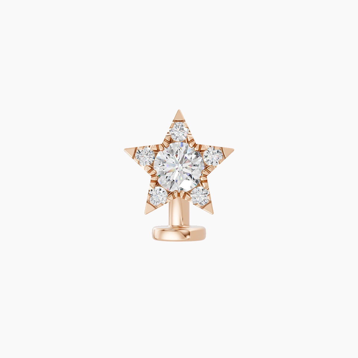 Asteria | 18k Rose Gold 7.4 mm 6 mm Star Diamond Floating Navel Piercing
