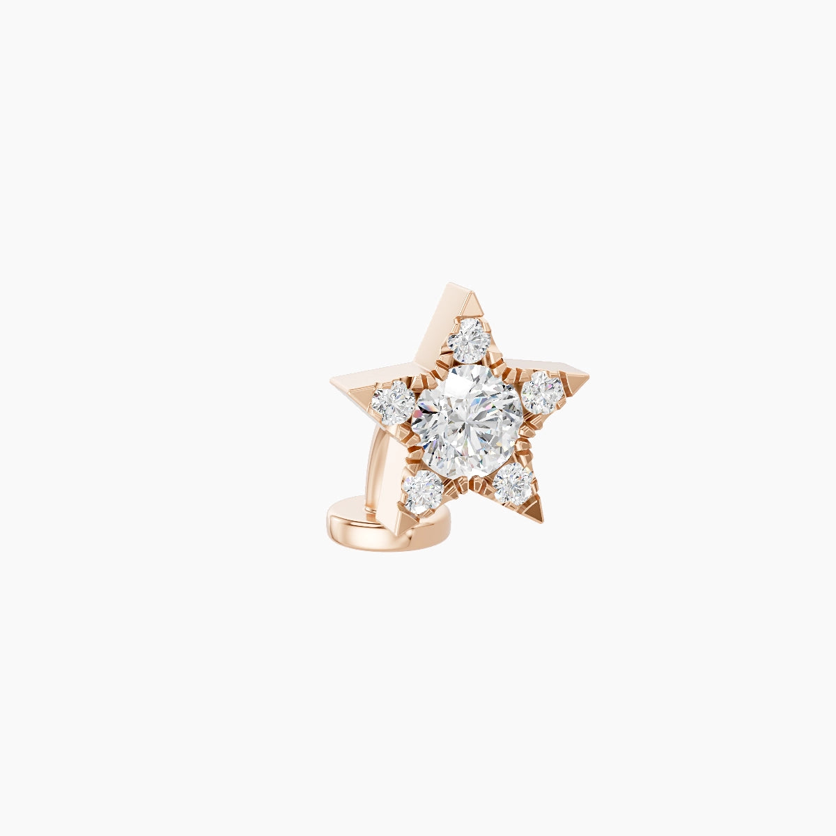 Asteria | 18k Rose Gold 7.4 mm 6 mm Star Diamond Floating Navel Piercing