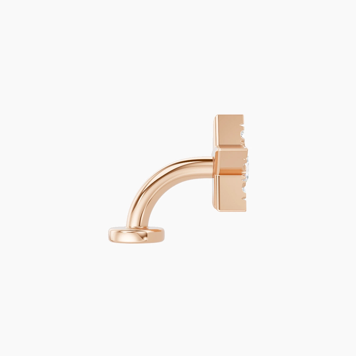 Asteria | 18k Rose Gold 7.4 mm 6 mm Star Diamond Floating Navel Piercing