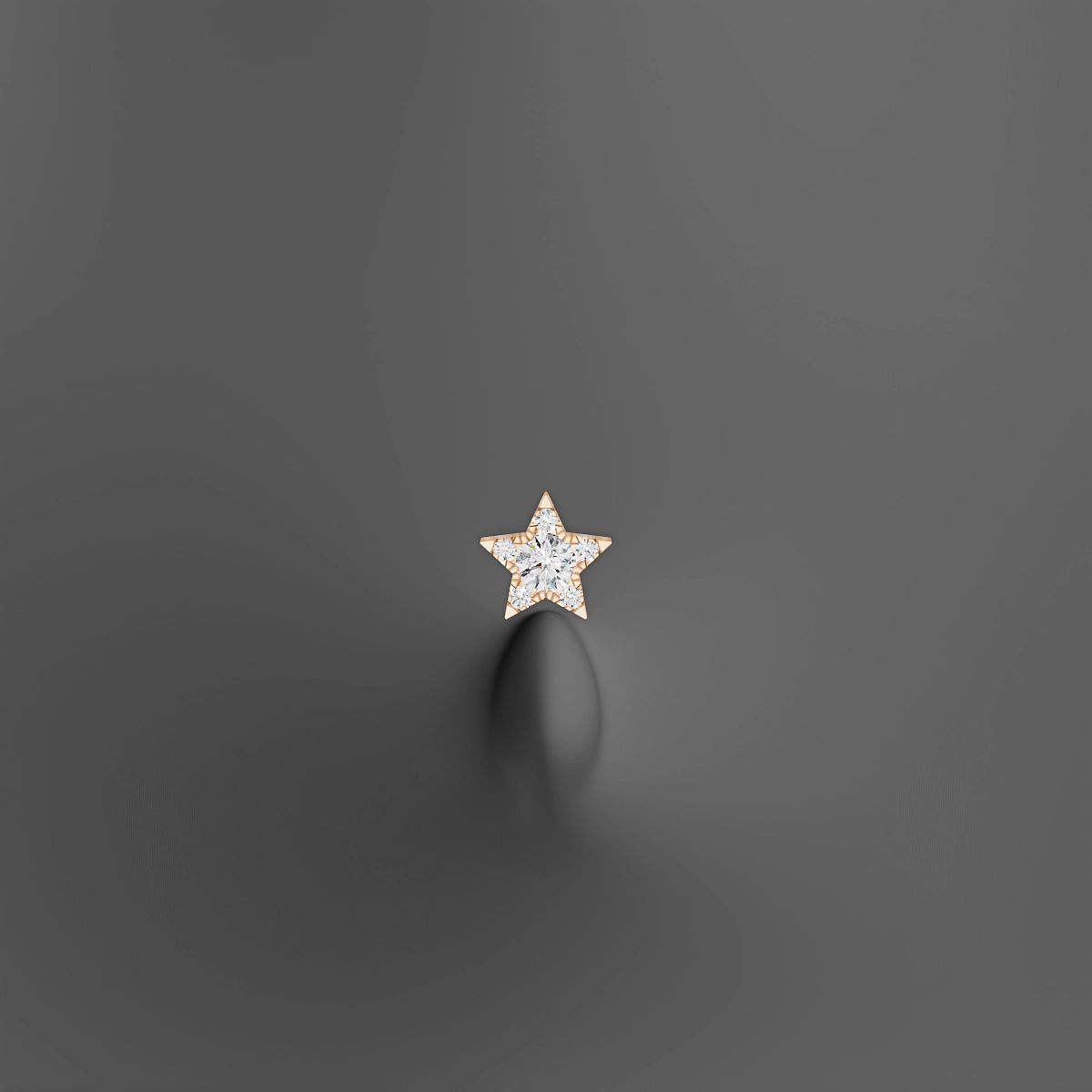 Asteria | 18k Rose Gold 7.4 mm 6 mm Star Diamond Floating Navel Piercing