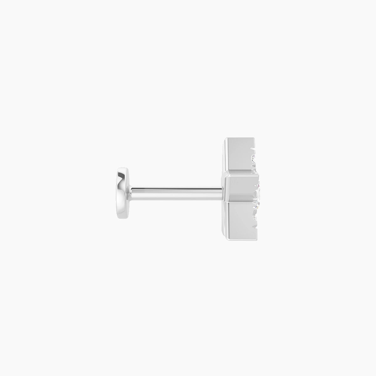 Asteria | Piercing Nez Étoile Diamant Or Blanc 18k Hypoallergénique 7.4 mm 6.5 mm
