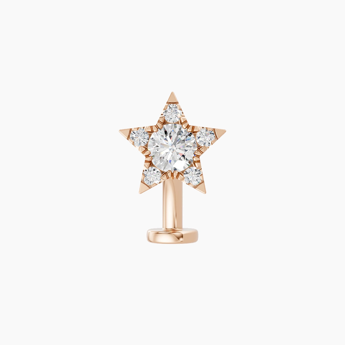 Asteria | 18k Rose Gold 7.4 mm 8 mm Star Diamond Floating Navel Piercing