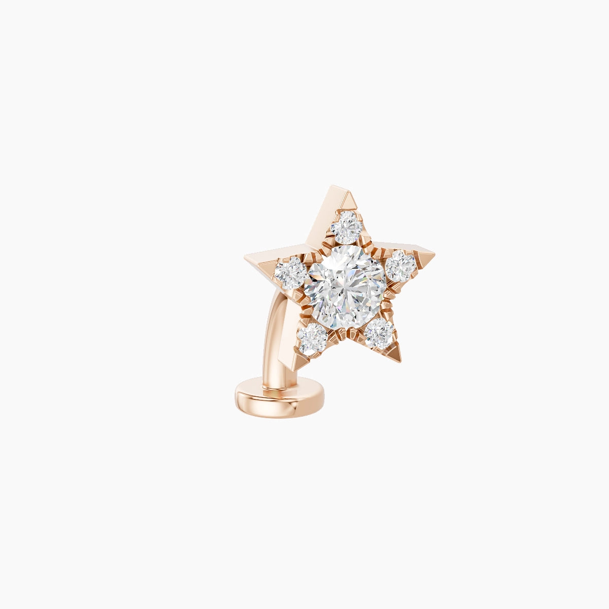 Asteria | 18k Rose Gold 7.4 mm 8 mm Star Diamond Floating Navel Piercing