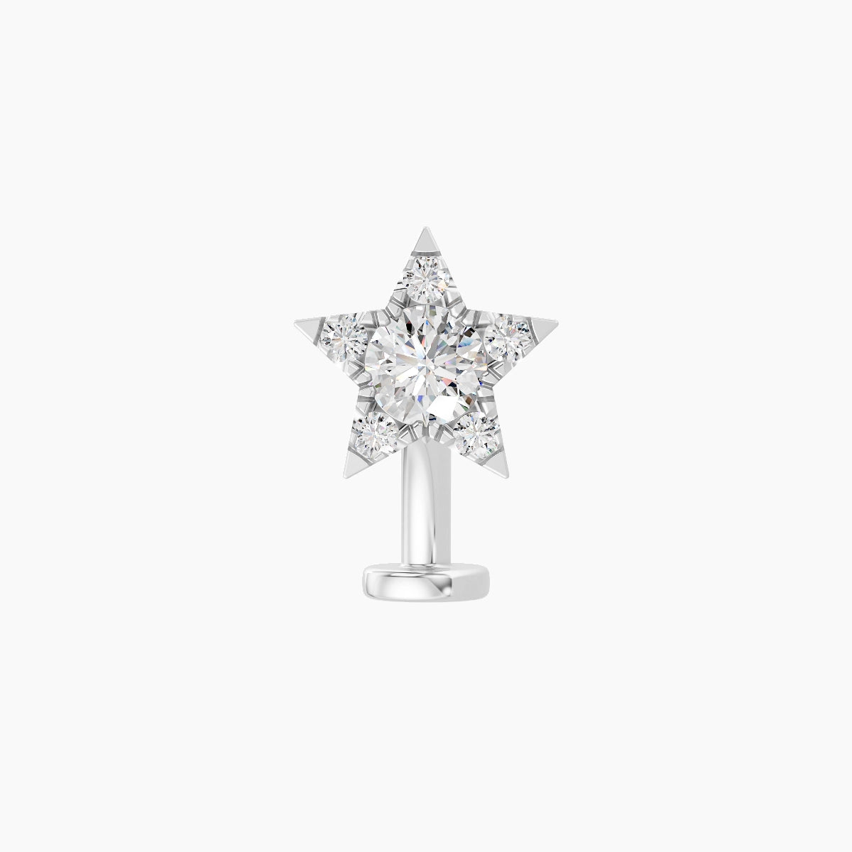 Asteria | 18k White Gold 7.4 mm 8 mm Star Diamond Floating Navel Piercing