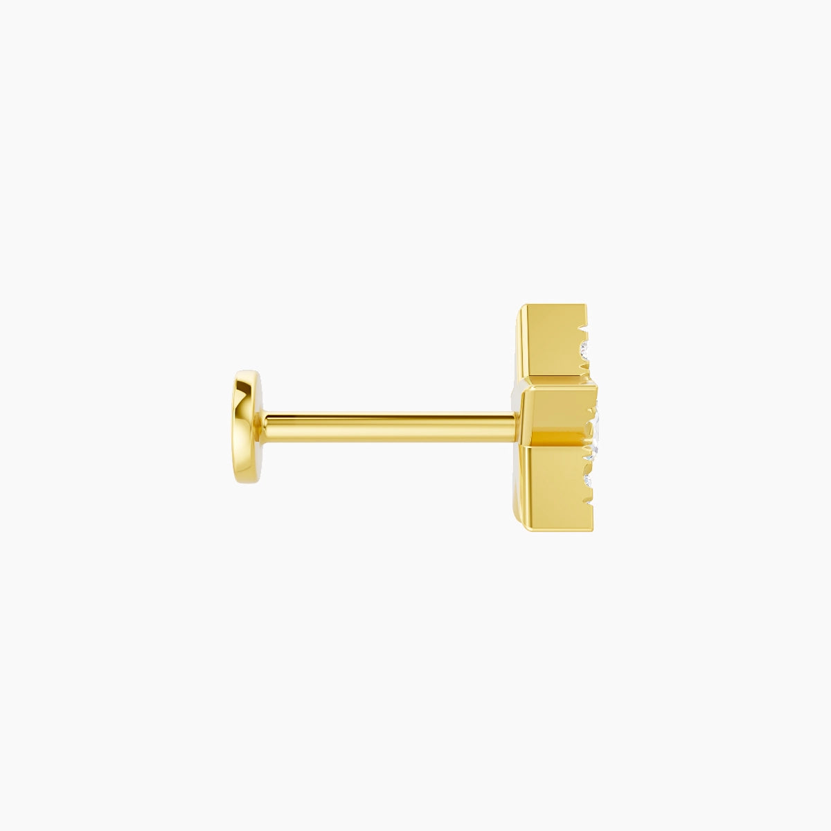 Asteria | Piercing Étoile Diamant Or Jaune 18k Hypoallergénique 7.4 mm 8 mm