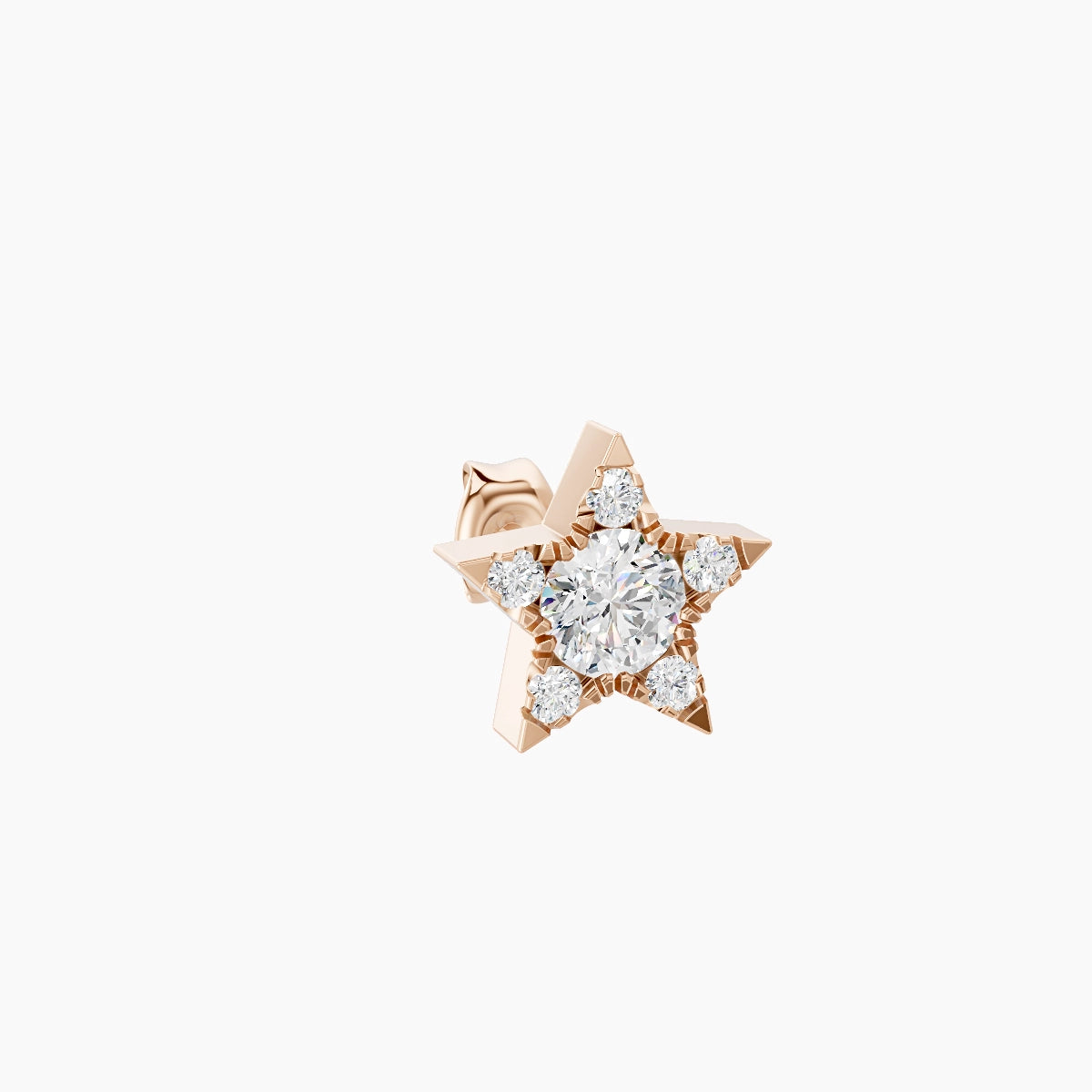 Asteria | 18k Rose Gold 7.4 mm Star Diamond Earring