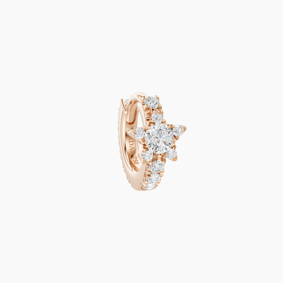 Asteria | 18k Rose Gold 5 mm Star Diamond Hoop Piercing