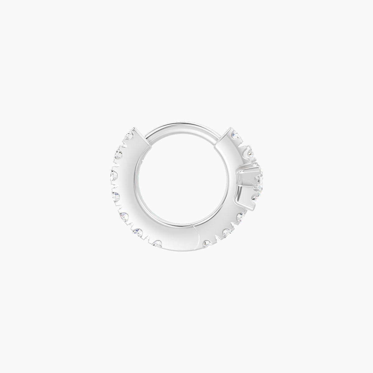 Asteria | 18k White Gold 5 mm Star Diamond Hoop Piercing