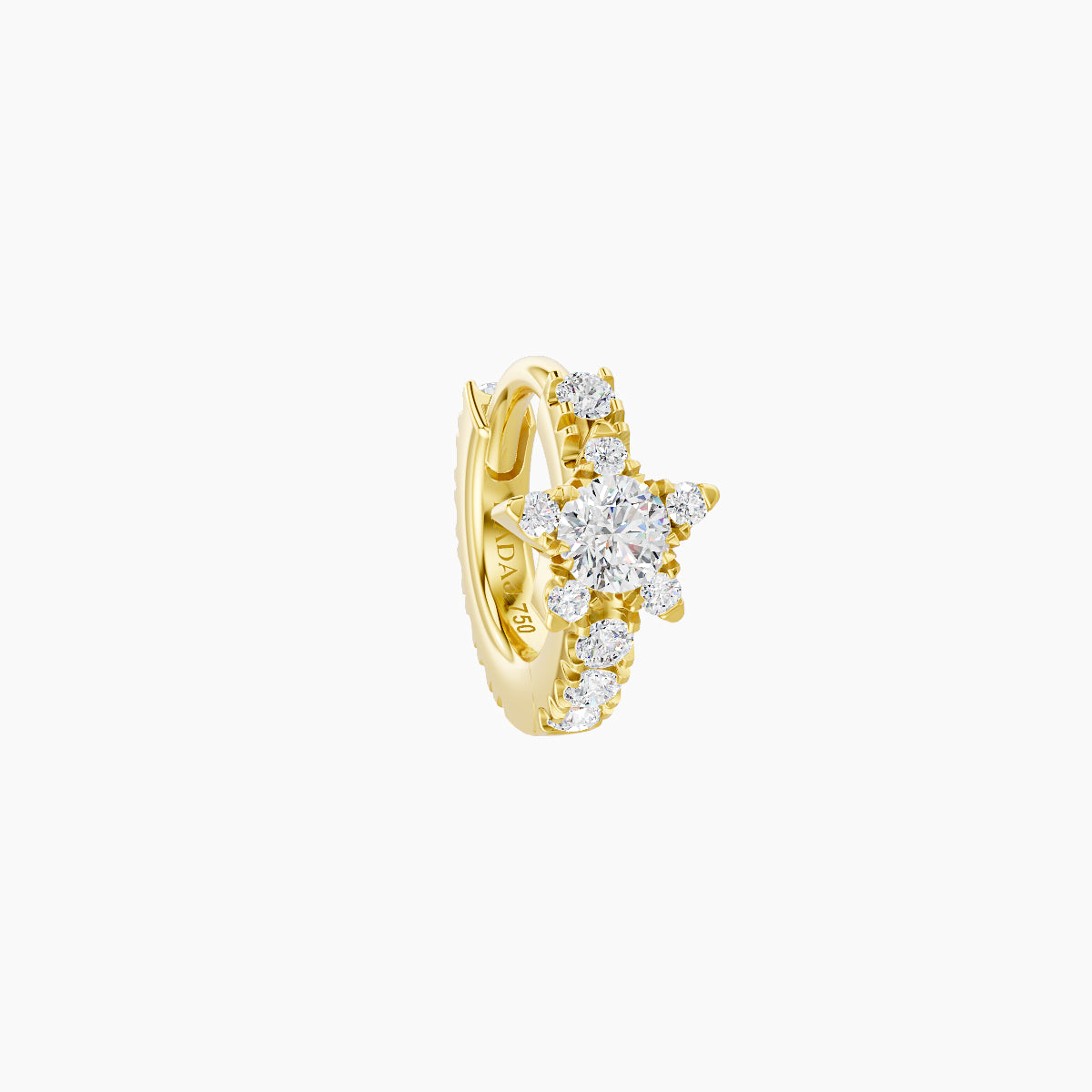 Asteria | 18k Yellow Gold 5 mm Star Diamond Hoop Piercing