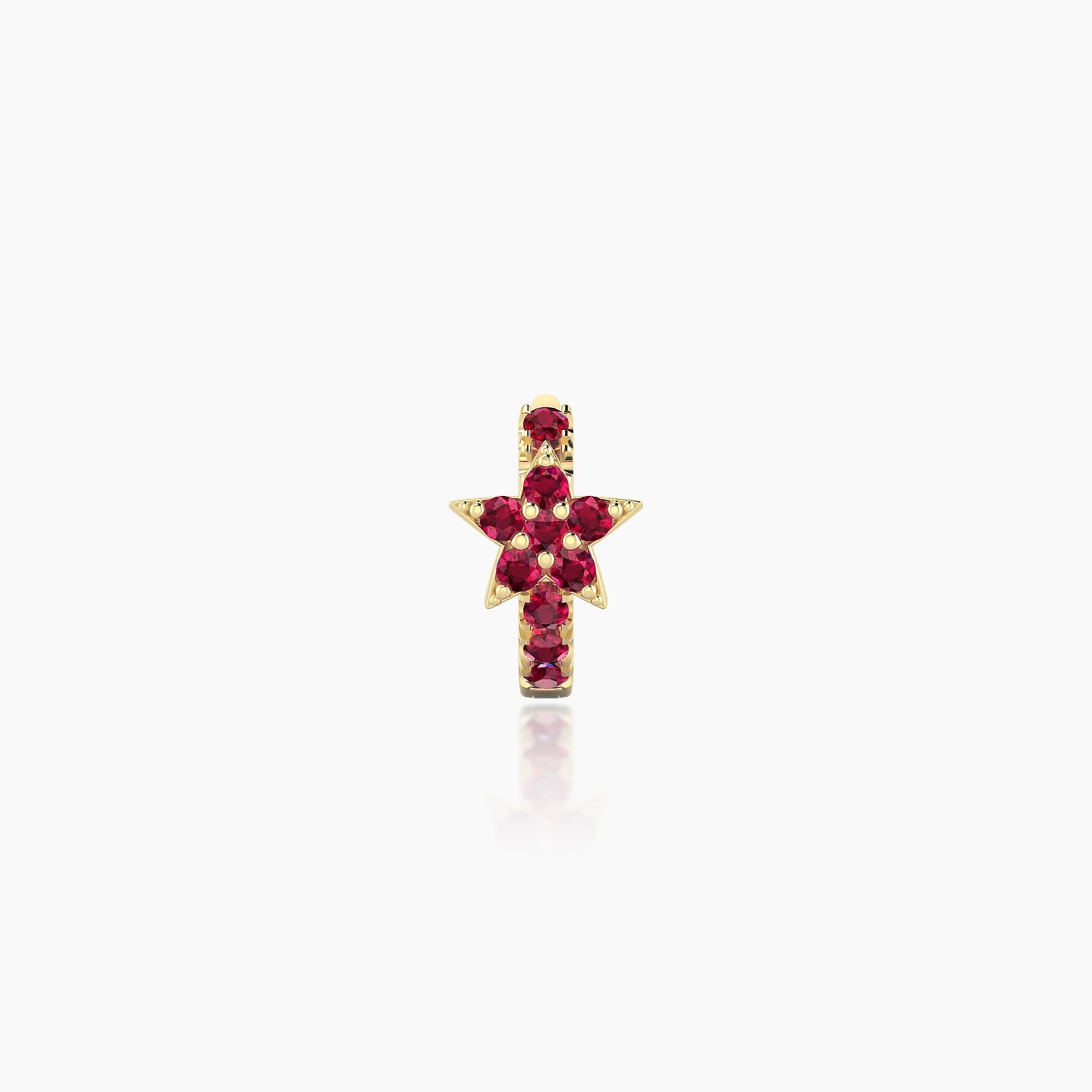 Asteria | 18k Yellow Gold 5 mm Star Ruby Hoop Piercing