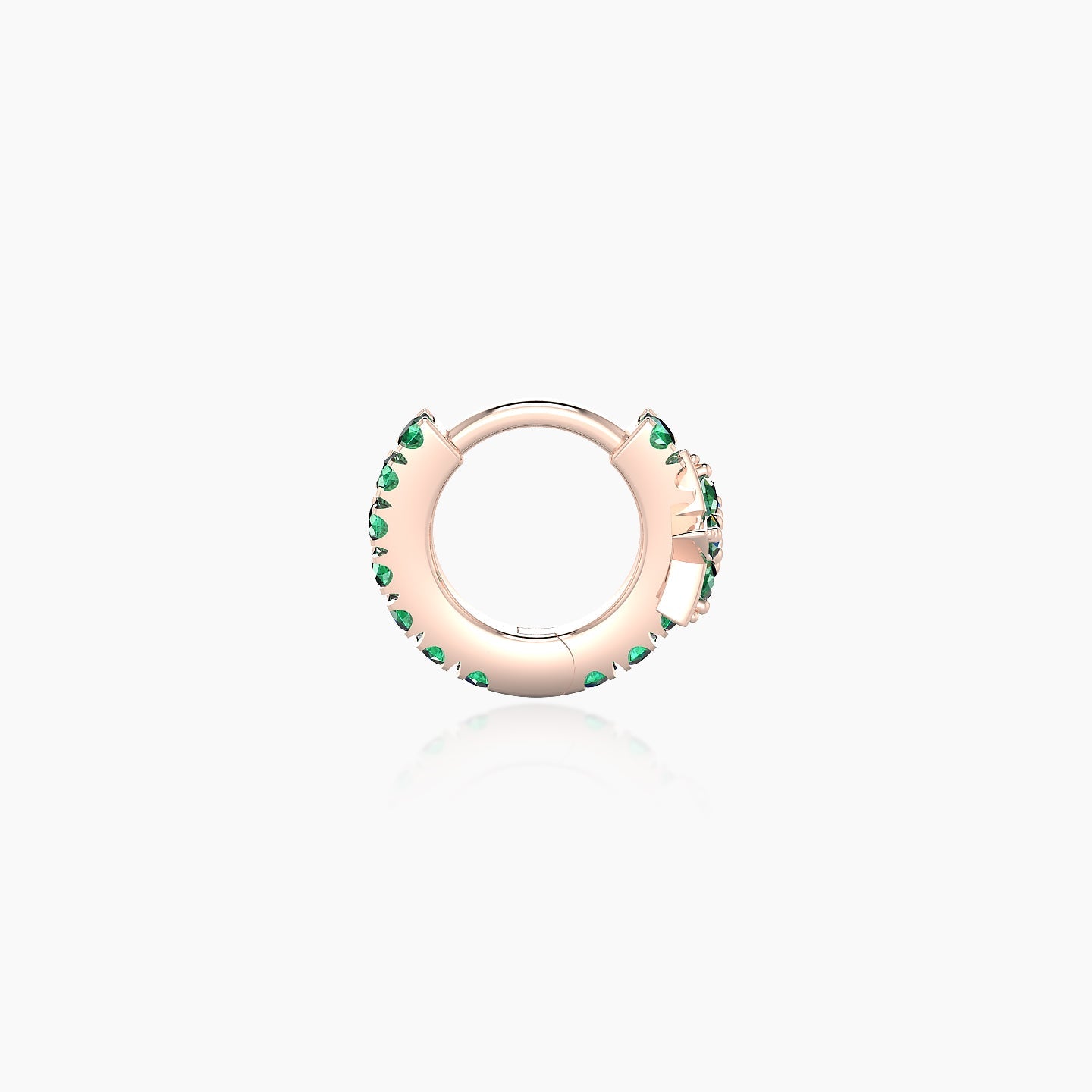 Asteria | 18k Rose Gold 5 mm Star Emerald Hoop Piercing