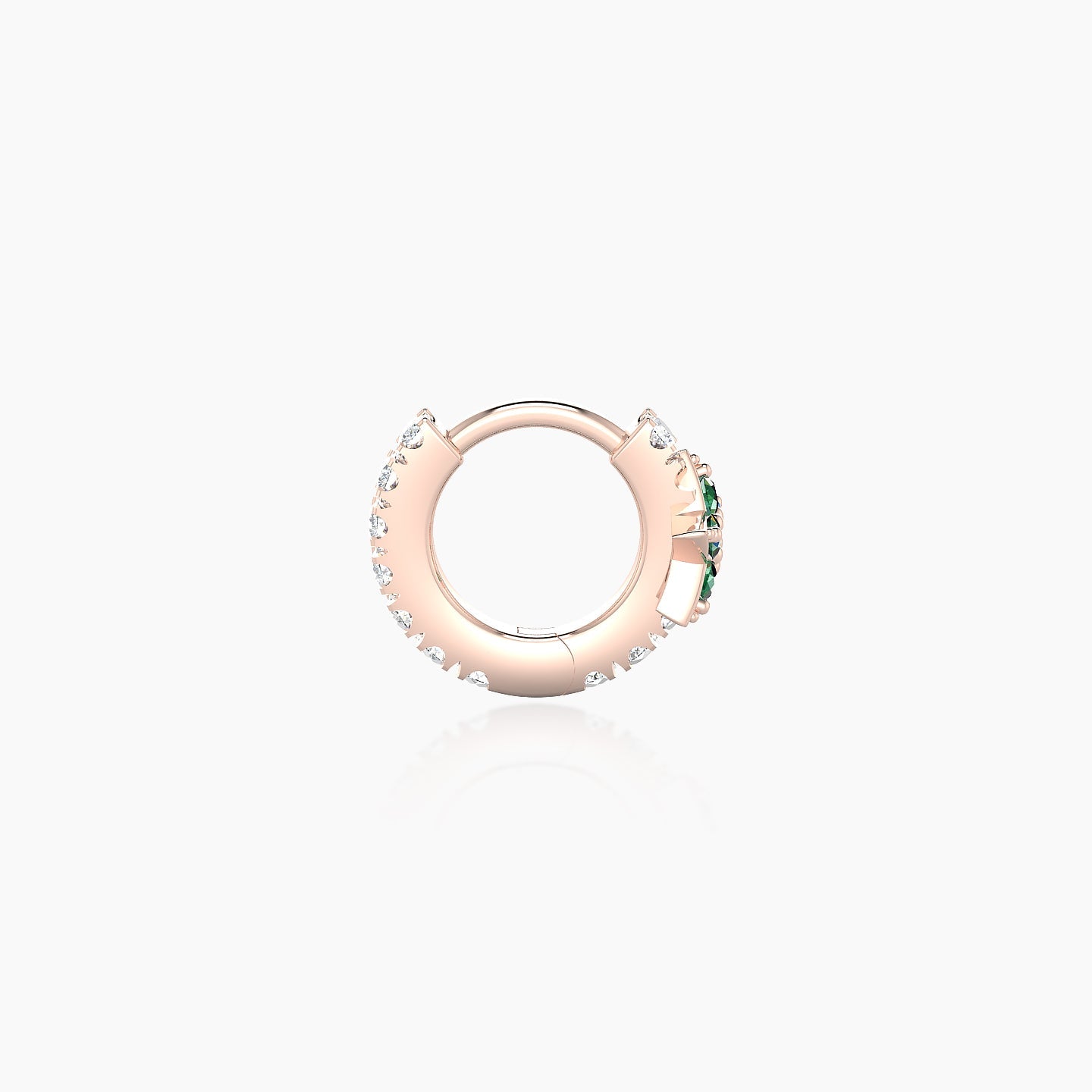 Asteria | 18k Rose Gold 5 mm Star Emerald & Diamond Hoop Piercing