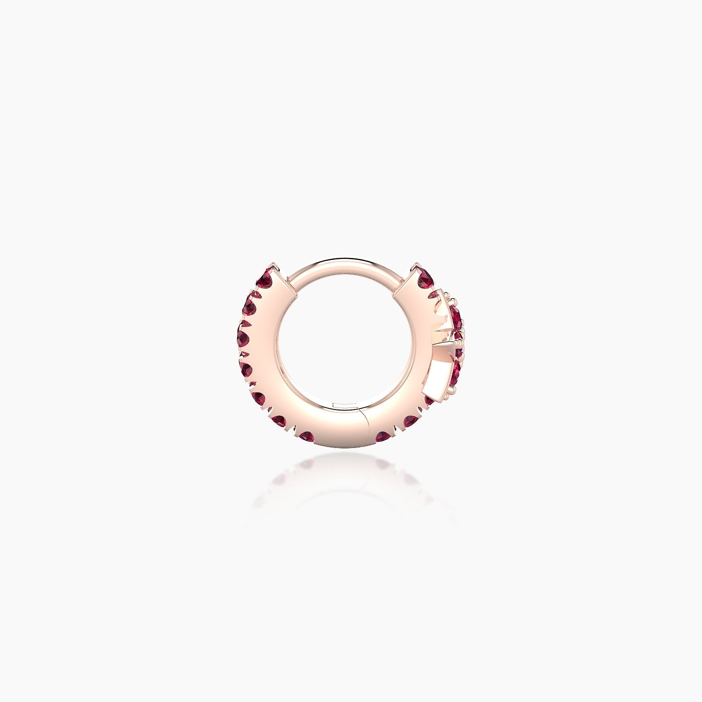 Asteria | 18k Rose Gold 5 mm Star Ruby Hoop Piercing