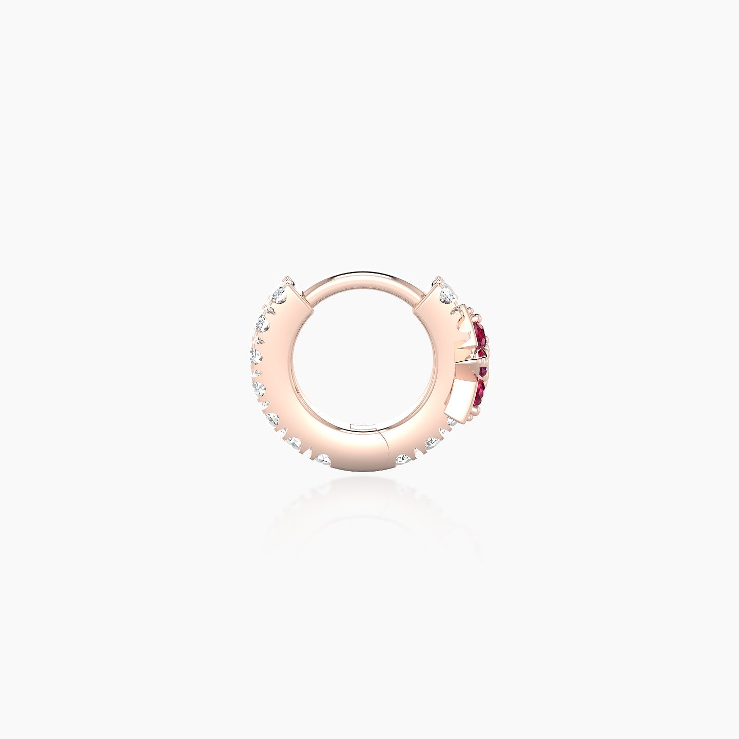 Asteria | 18k Rose Gold 5 mm Star Ruby & Diamond Hoop Piercing