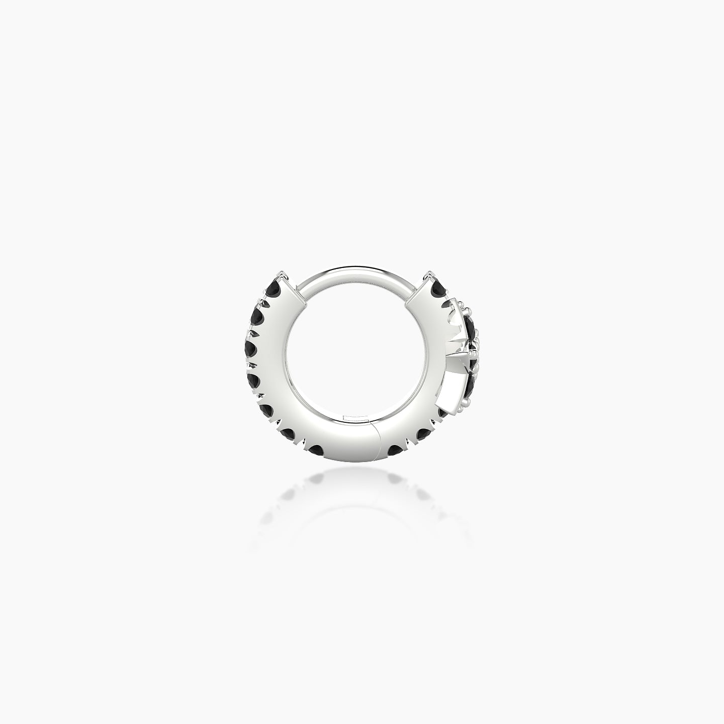 Asteria | 18k White Gold 5 mm Star Black Diamond Hoop Piercing