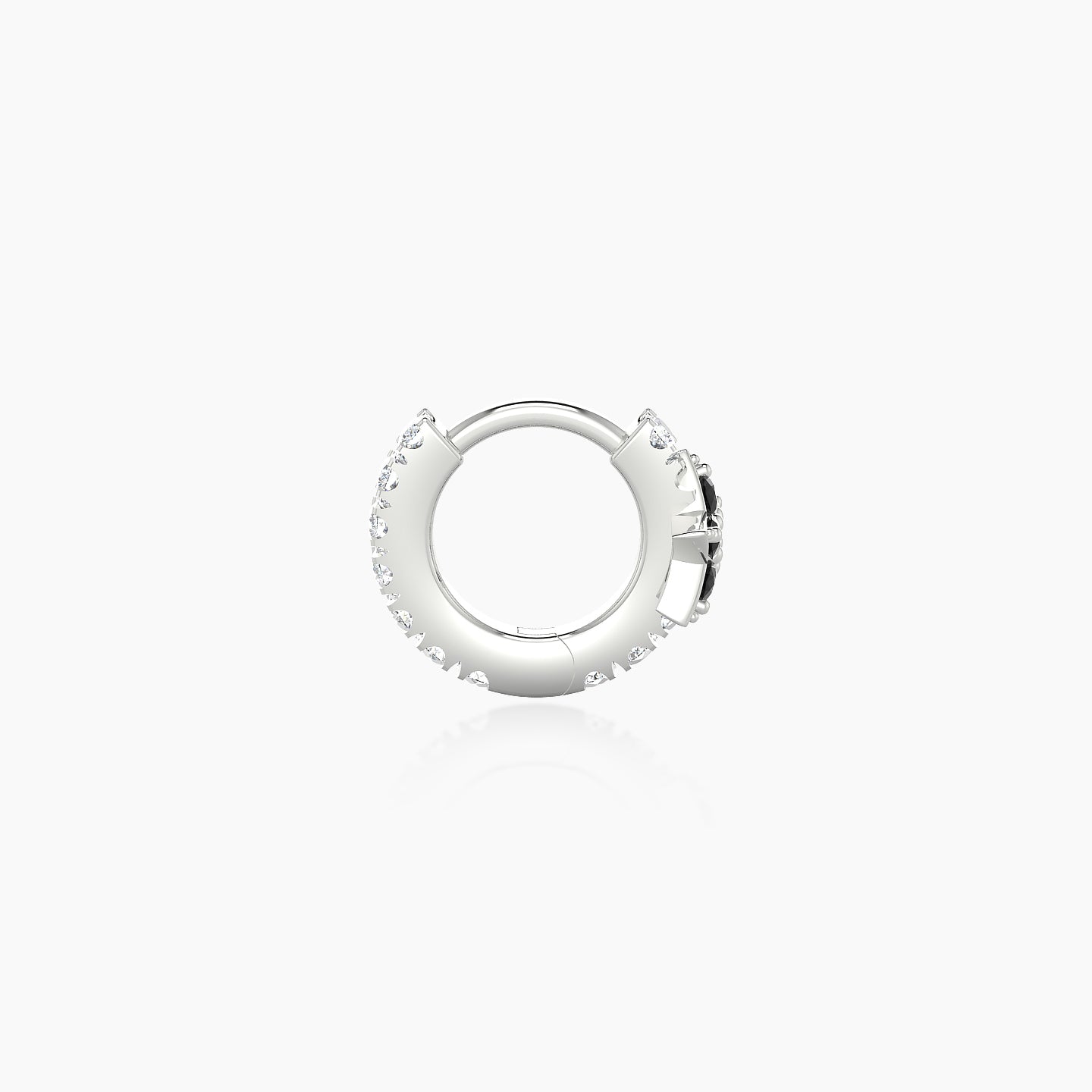 Asteria | 18k White Gold 5 mm Star Black Diamond & Diamond Hoop Piercing