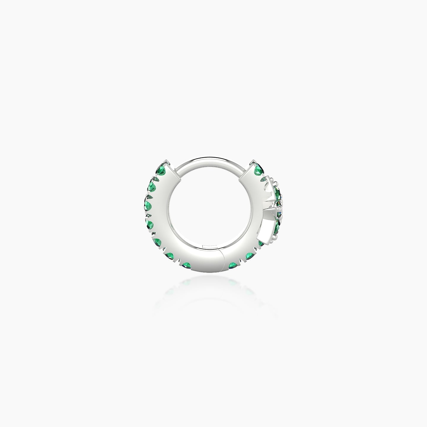 Asteria | 18k White Gold 5 mm Star Emerald Hoop Piercing