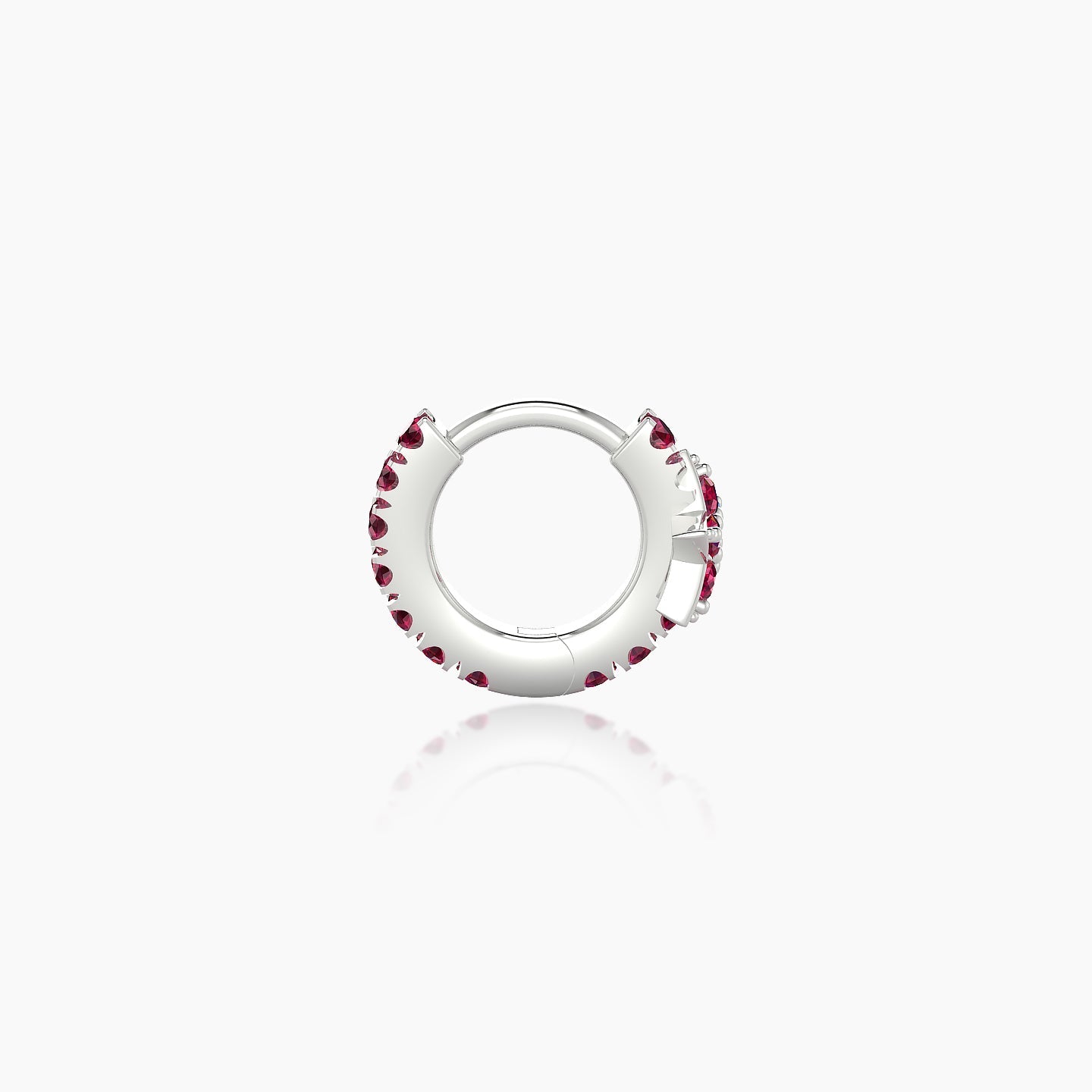 Asteria | 18k White Gold 5 mm Star Ruby Hoop Piercing