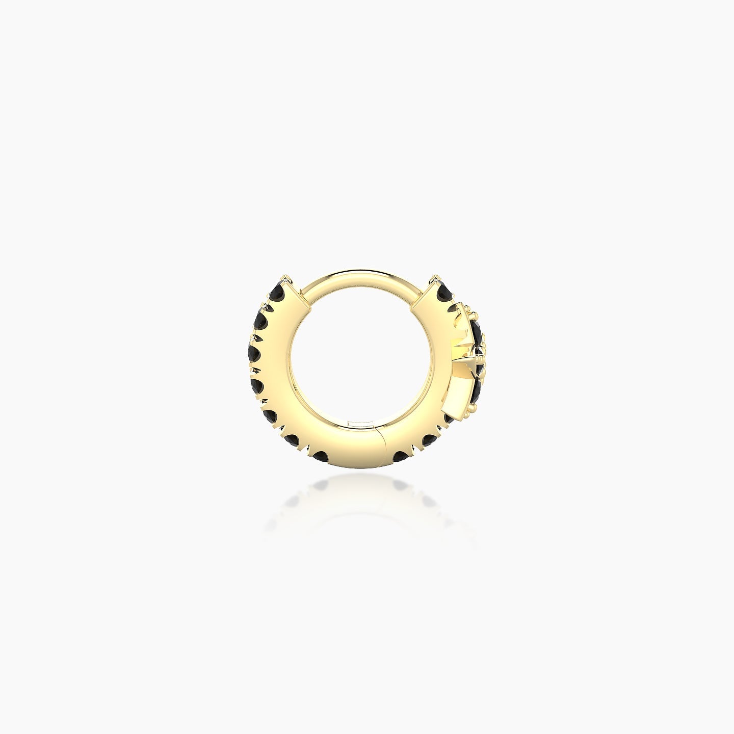 Asteria | 18k Yellow Gold 5 mm Star Black Diamond Hoop Piercing