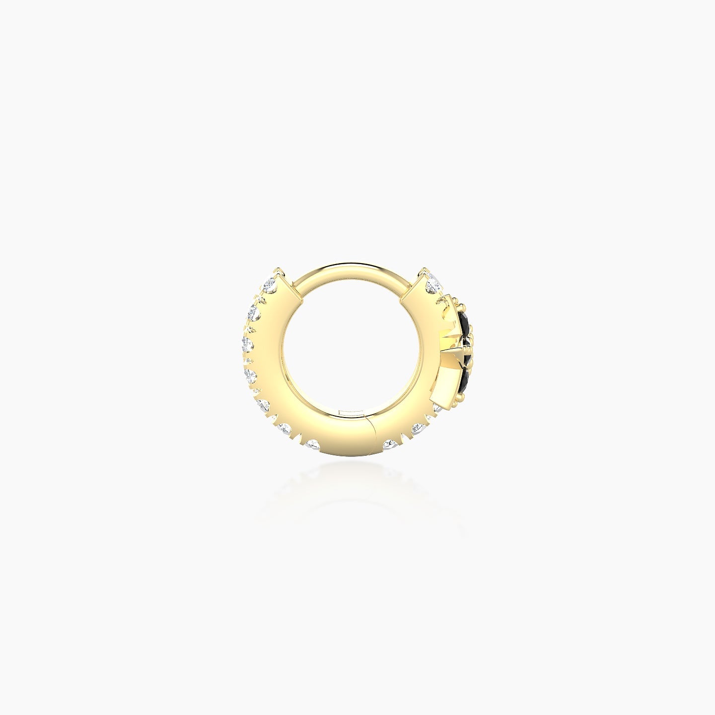 Asteria | 18k Yellow Gold 5 mm Star Black Diamond & Diamond Hoop Piercing