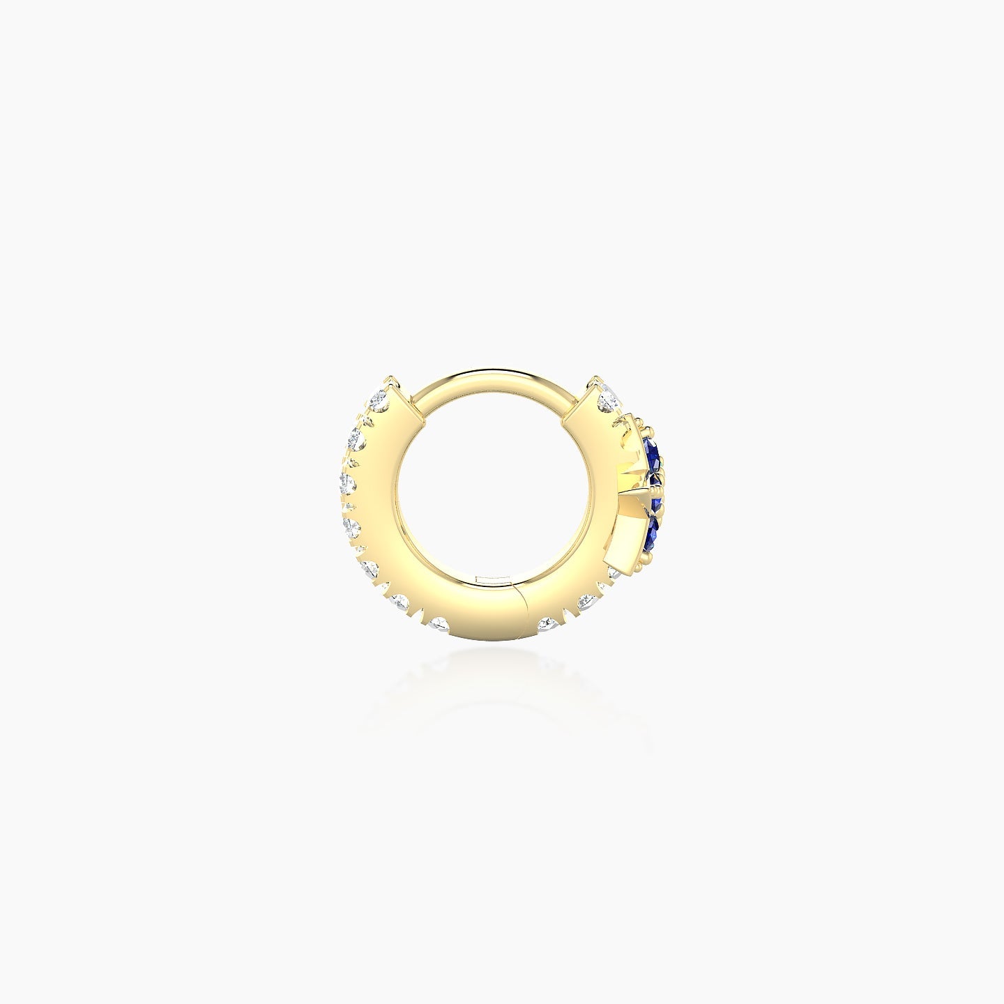 Asteria | 18k Yellow Gold 5 mm Star Sapphire & Diamond Hoop Piercing