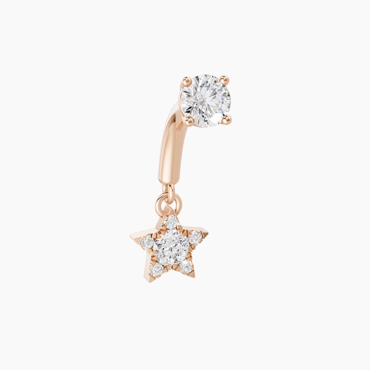 Asteria | 18k Rose Gold 6 mm Star Diamond Rook Piercing