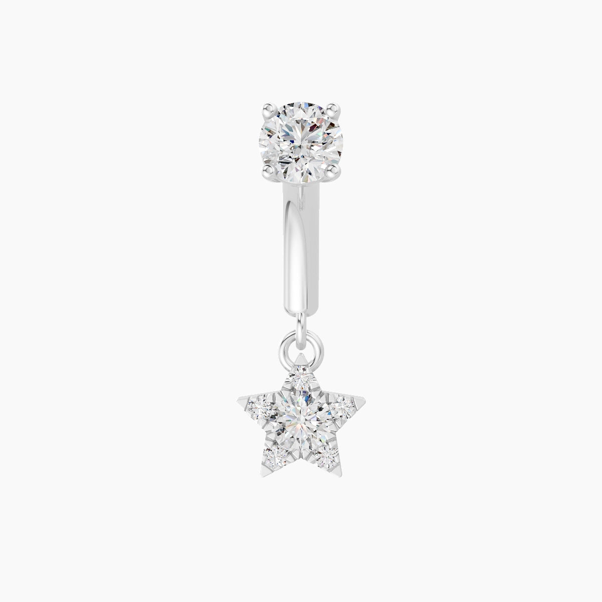 Asteria | 18k White Gold 6 mm Star Diamond Rook Piercing