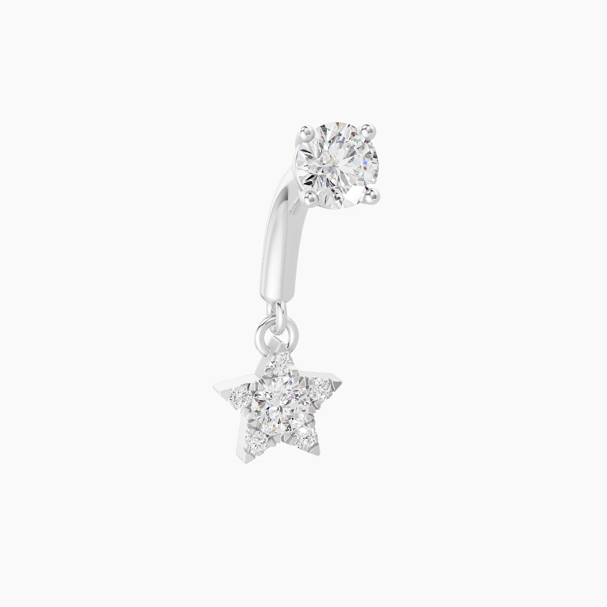 Asteria | 18k White Gold 6 mm Star Diamond Rook Piercing
