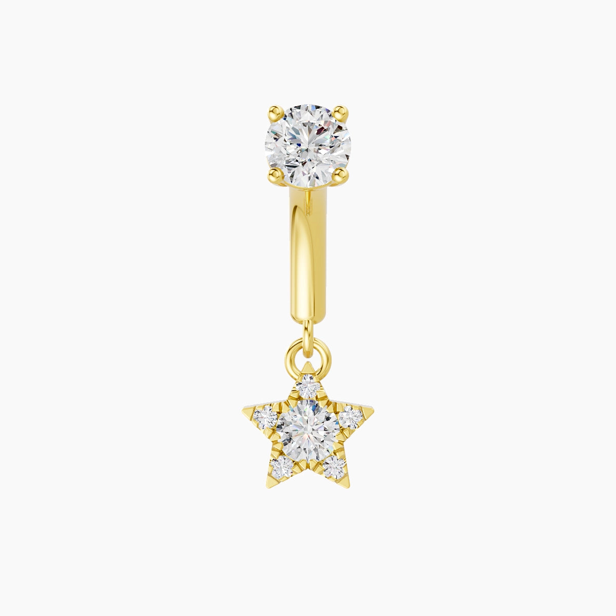 Asteria | 18k Yellow Gold 6 mm Star Diamond Rook Piercing