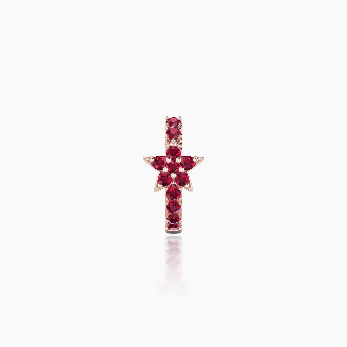 Asteria | 18k Rose Gold 6.5 mm Star Ruby Hoop Piercing