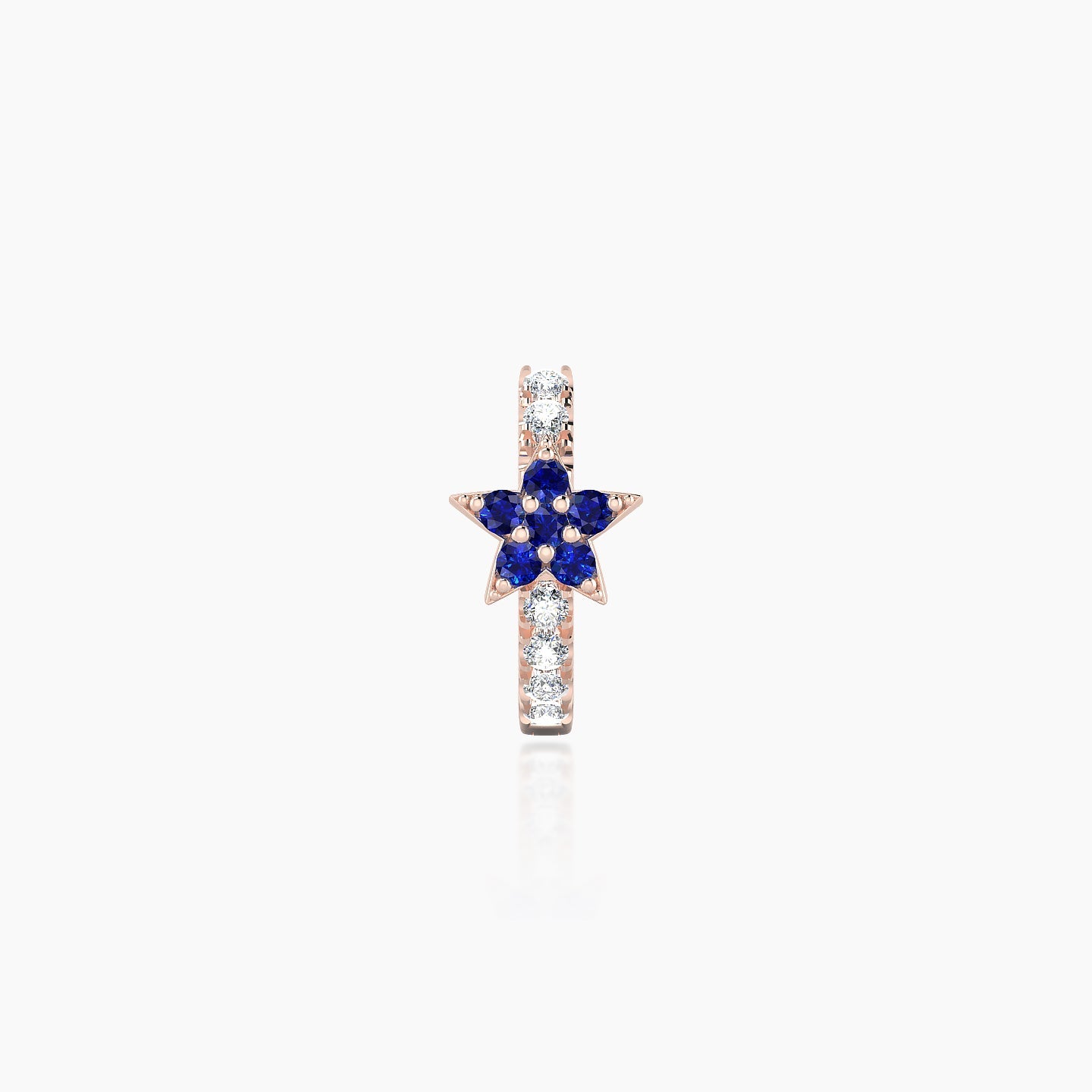 Asteria | 18k Rose Gold 6.5 mm Star Sapphire & Diamond Hoop Piercing