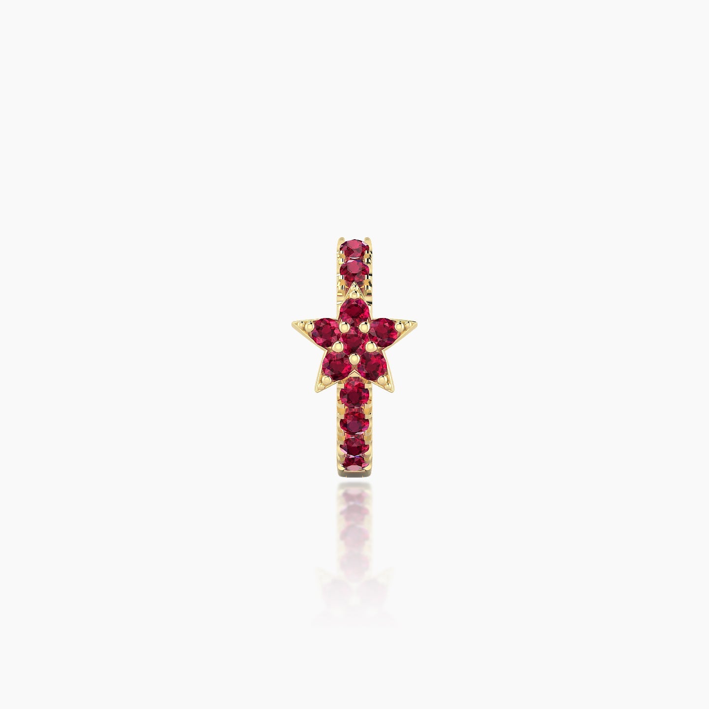 Asteria | 18k Yellow Gold 6.5 mm Star Ruby Hoop Piercing