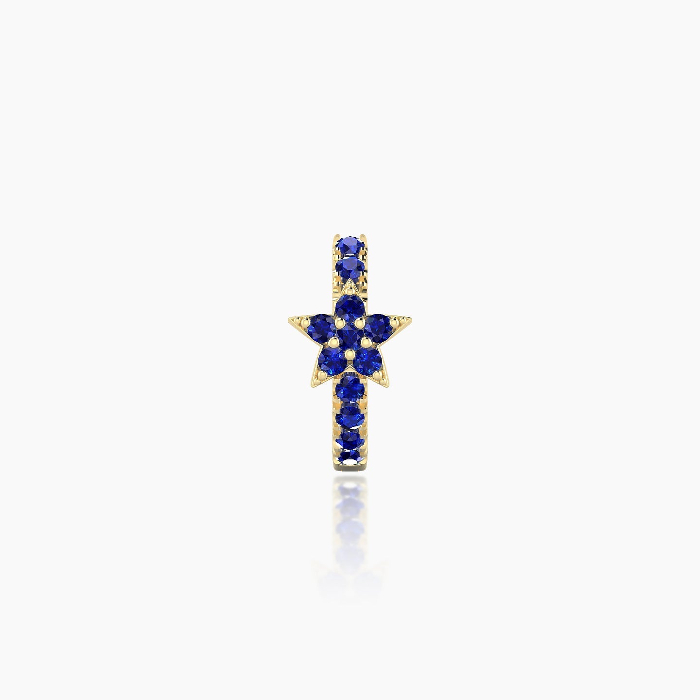 Asteria | 18k Yellow Gold 6.5 mm Star Sapphire Hoop Piercing