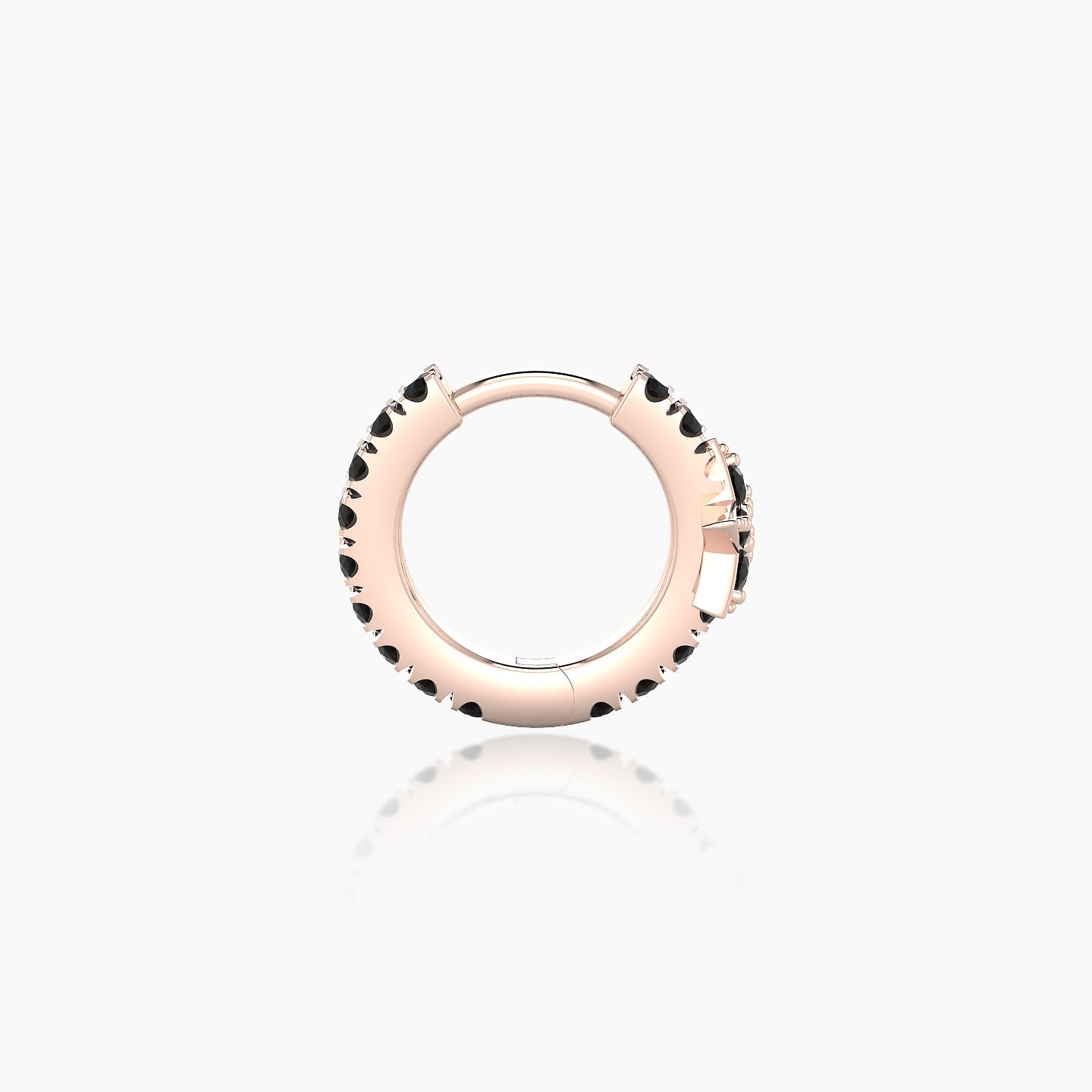 Asteria | 18k Rose Gold 6.5 mm Star Black Diamond Hoop Piercing