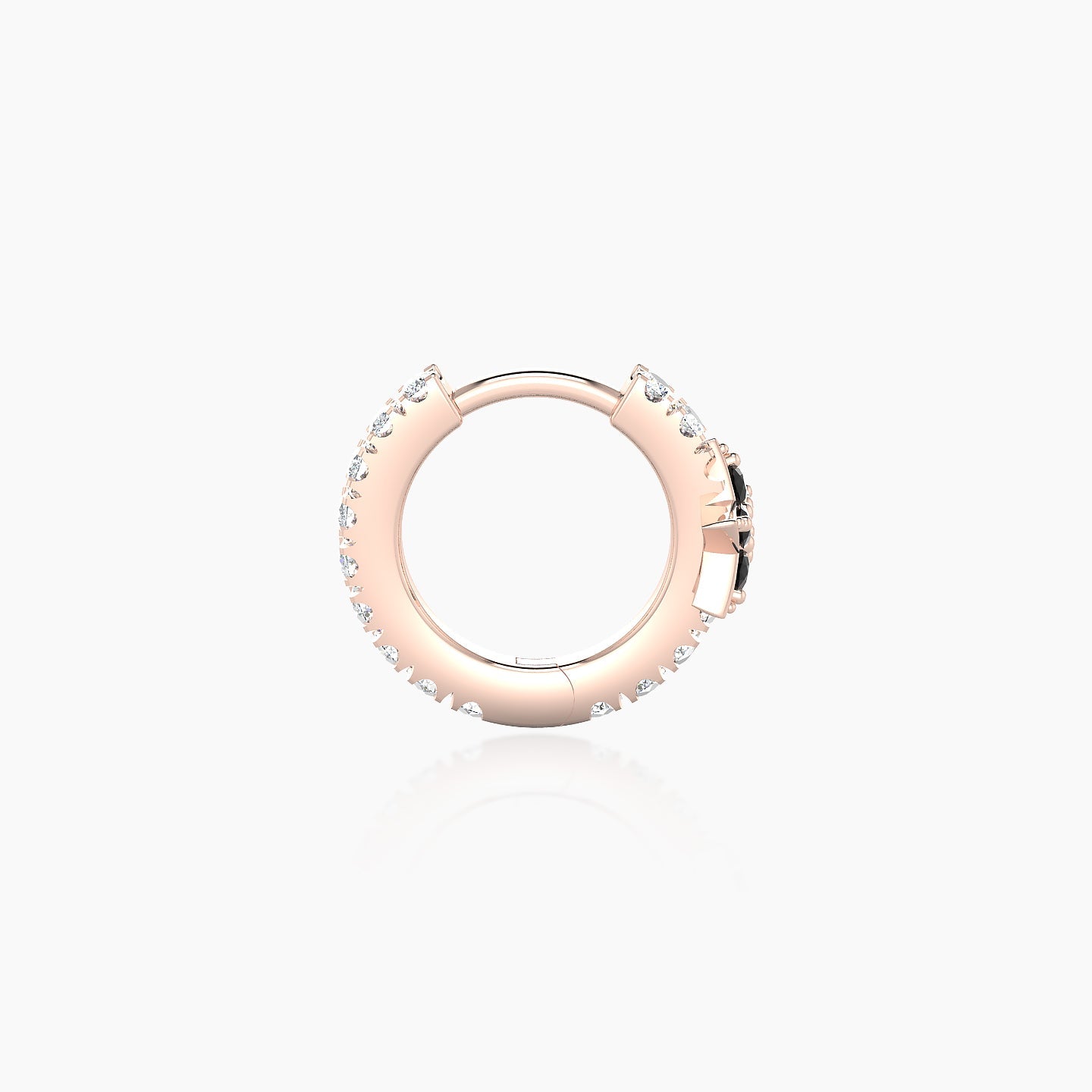 Asteria | 18k Rose Gold 6.5 mm Star Black Diamond & Diamond Hoop Piercing