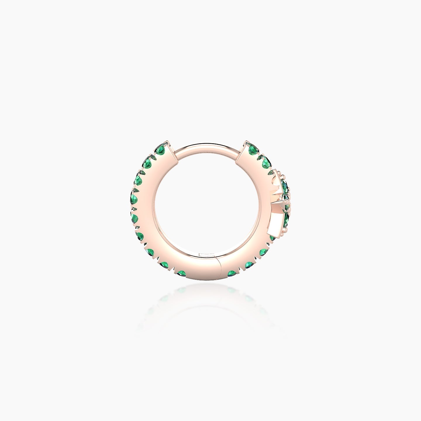 Asteria | 18k Rose Gold 6.5 mm Star Emerald Hoop Piercing