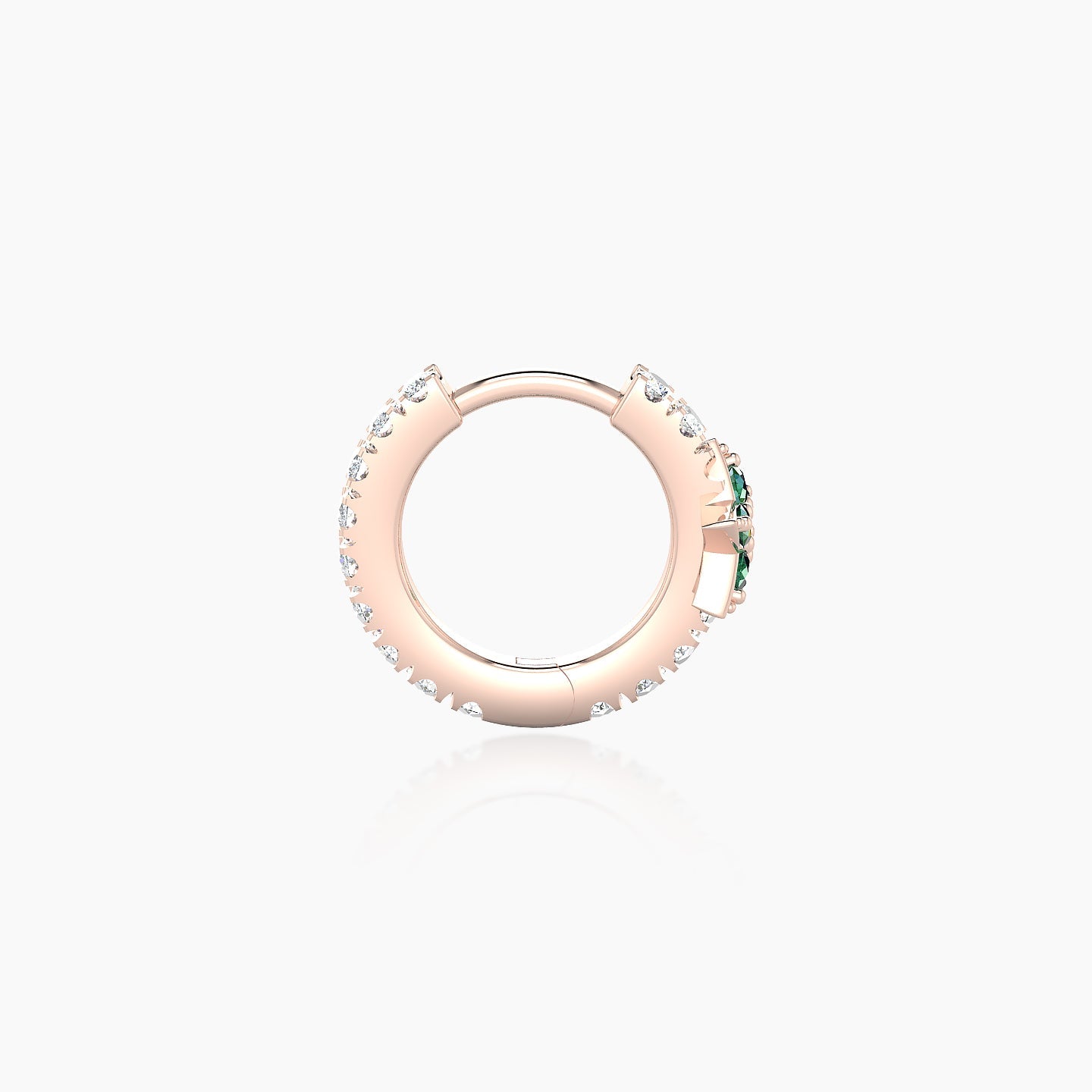 Asteria | 18k Rose Gold 6.5 mm Star Emerald & Diamond Hoop Piercing