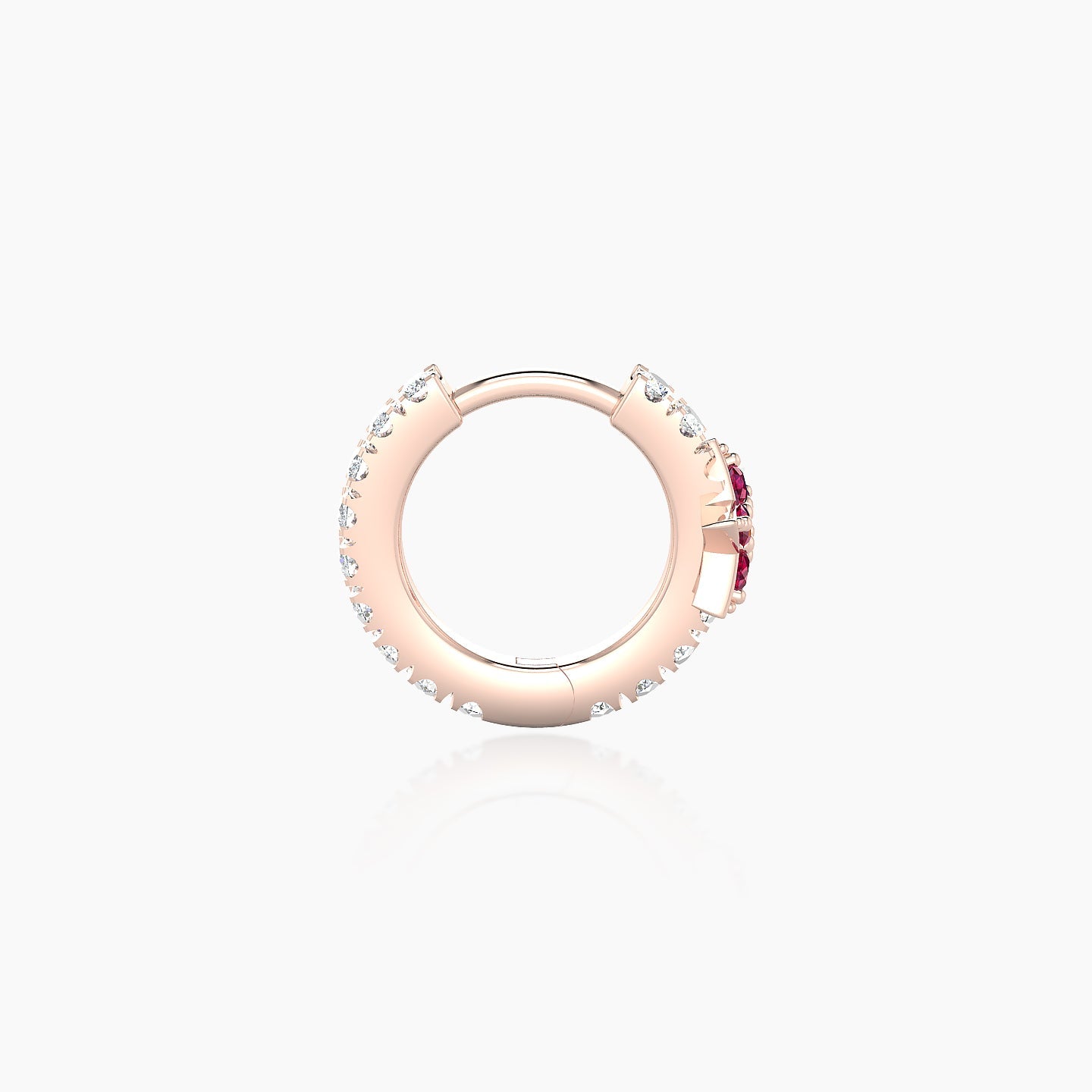 Asteria | 18k Rose Gold 6.5 mm Star Ruby & Diamond Hoop Piercing