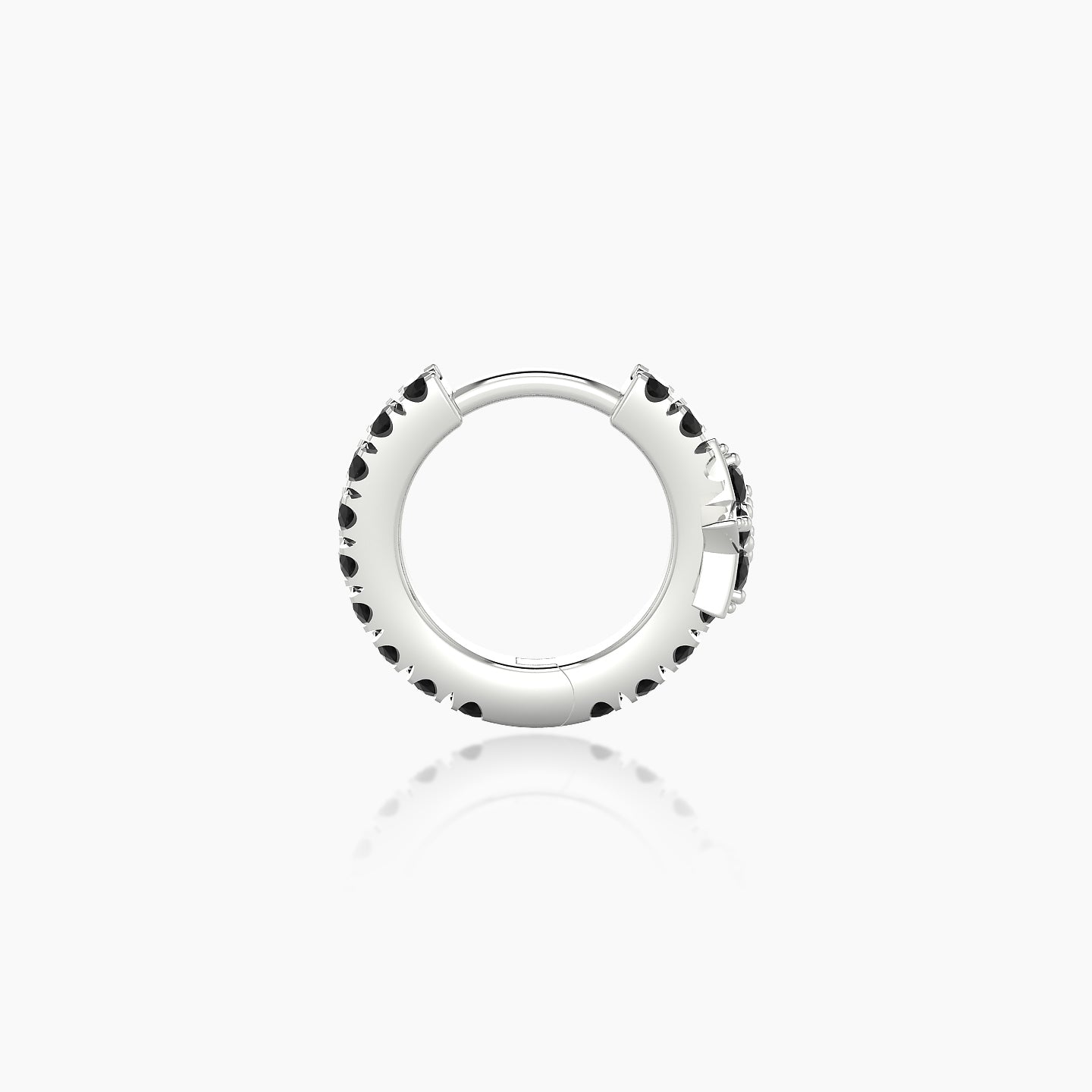 Asteria | 18k White Gold 6.5 mm Star Black Diamond Hoop Piercing