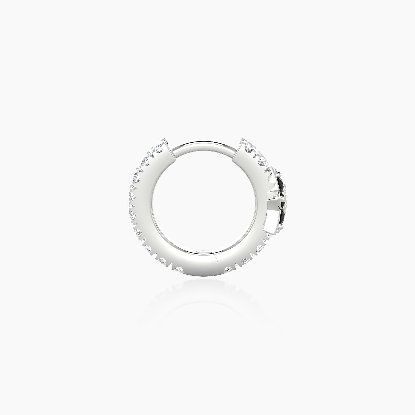 Asteria | 18k White Gold 6.5 mm Star Black Diamond & Diamond Hoop Piercing