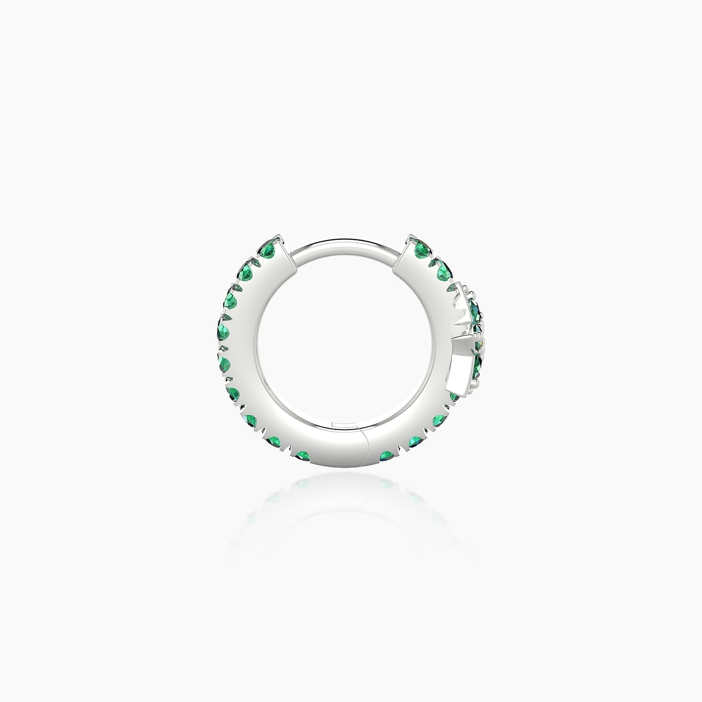 Asteria | 18k White Gold 6.5 mm Star Emerald Hoop Piercing