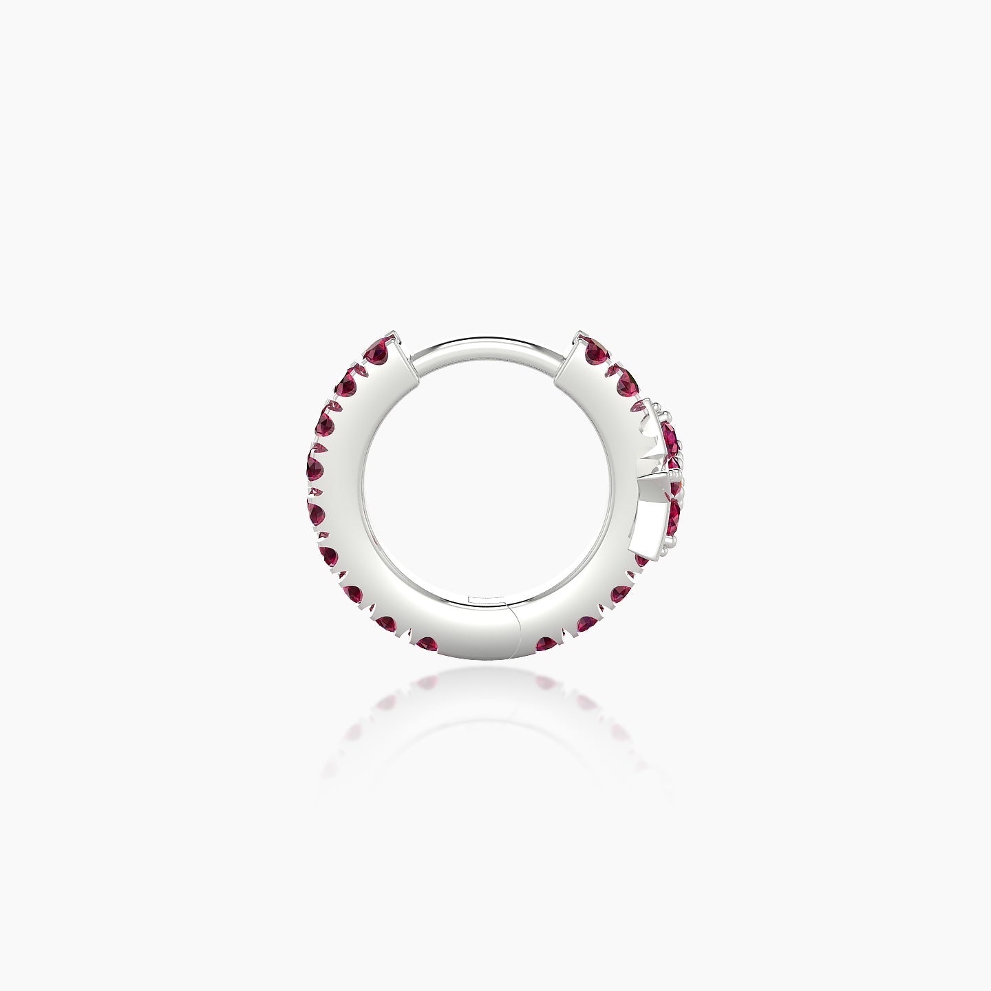 Asteria | 18k White Gold 6.5 mm Star Ruby Hoop Piercing