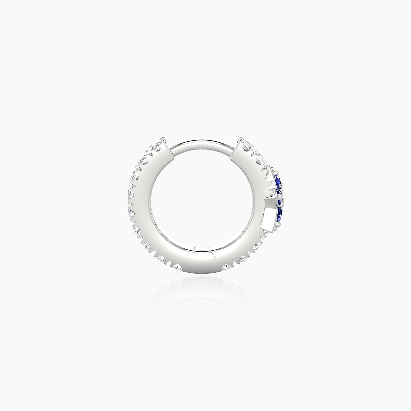 Asteria | 18k White Gold 6.5 mm Star Sapphire & Diamond Hoop Piercing