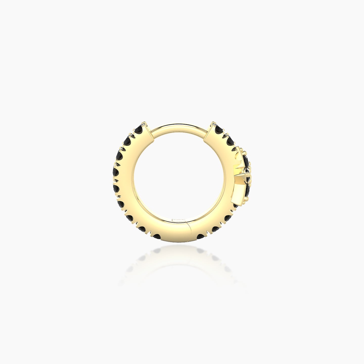 Asteria | 18k Yellow Gold 6.5 mm Star Black Diamond Hoop Piercing