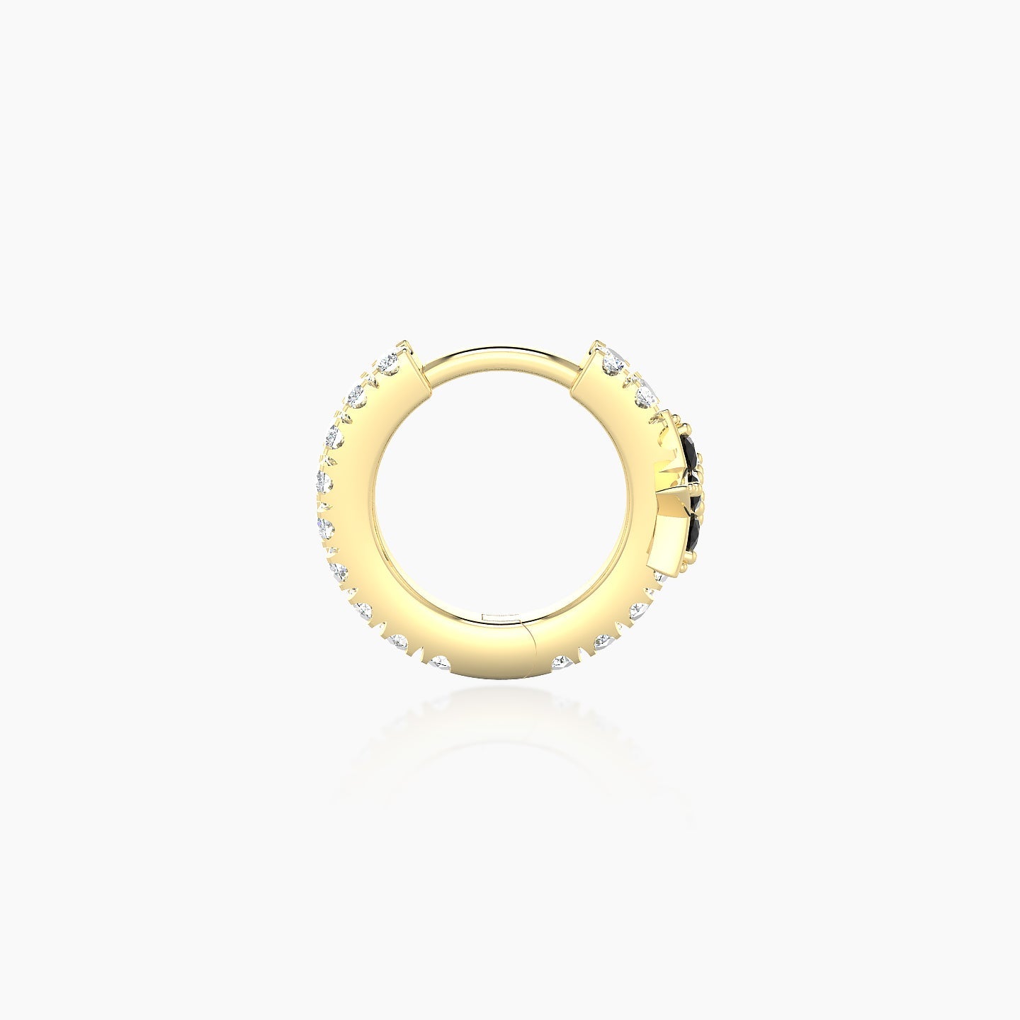 Asteria | 18k Yellow Gold 6.5 mm Star Black Diamond & Diamond Hoop Piercing